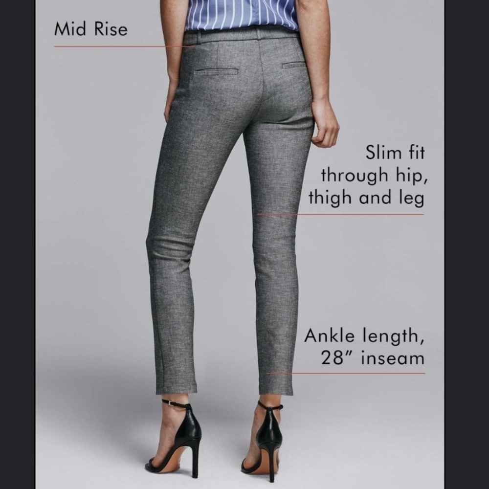 Banana Republic Women's Mid-Rise Slim Ankle Sloan Cotton Blend Pants NWT Size 8